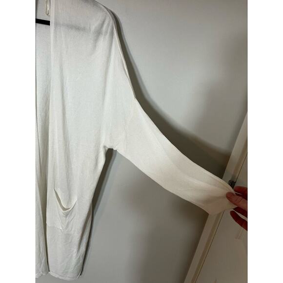 MILIO MILANO MODAL CARDIGAN ivory open duster cardigan sweater large - Picture 10 of 12